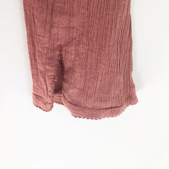 Free People On The Island Lace Crochet Floral Boho Oversized Long Sleeve Shirt - Picture 10 of 12